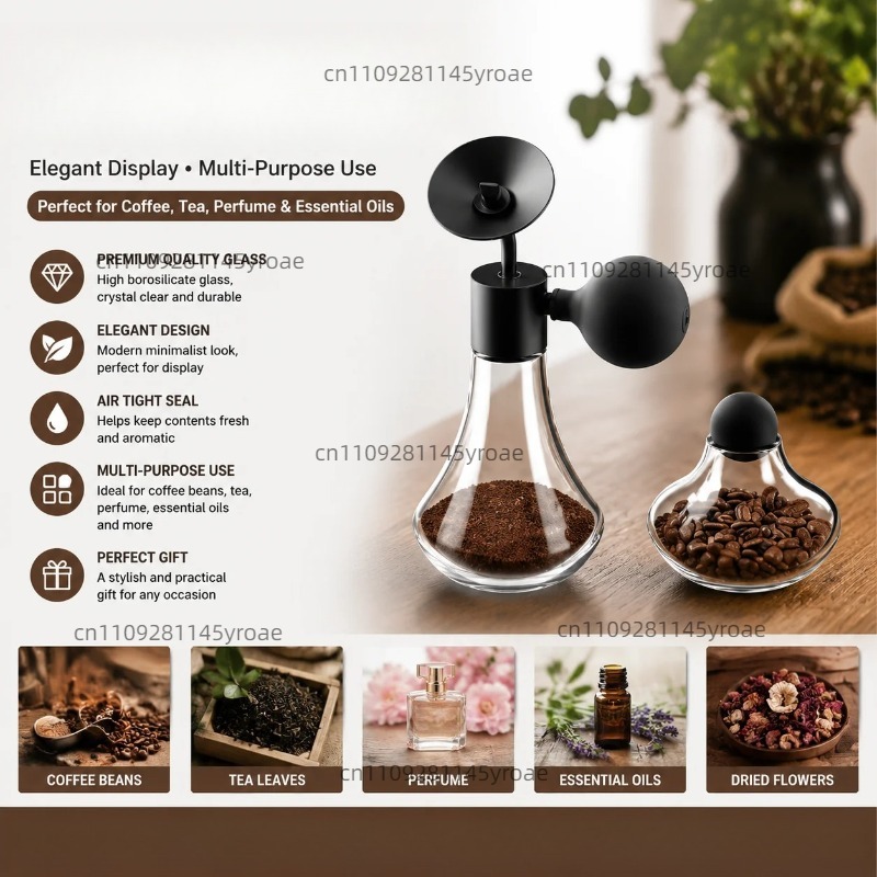 Coffee Tea & Espresso Appliances - Glazen aroma-monsterflesje voor koffiebonen, thee, parfum,