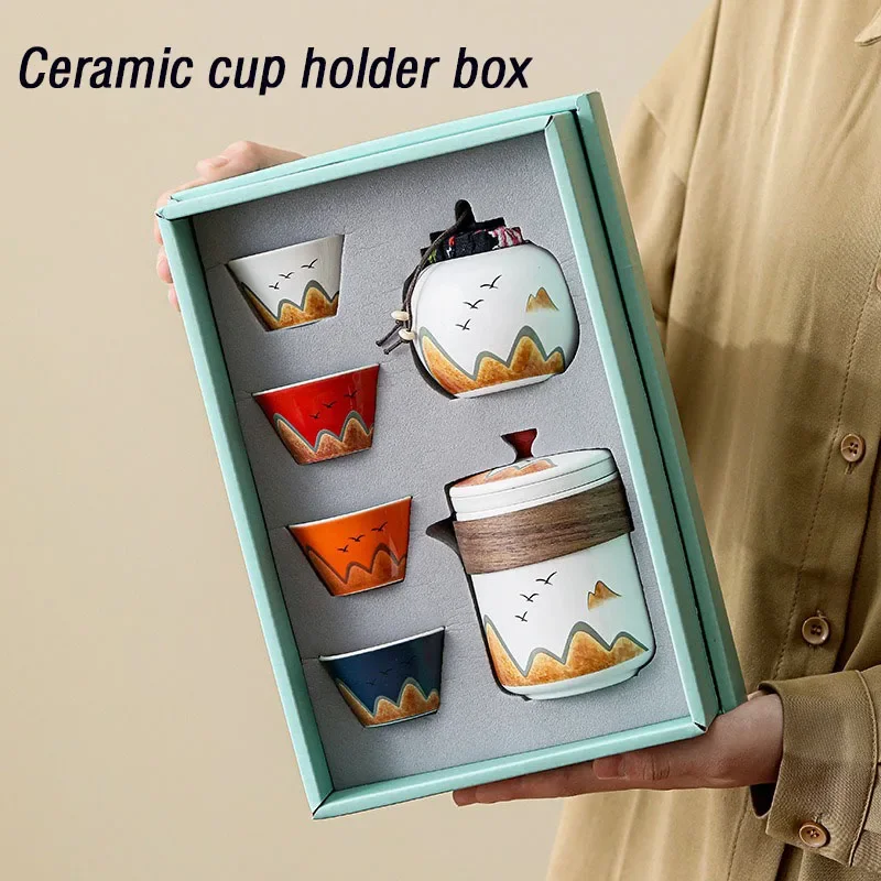 Coffee Tea Canister Set - Geschenkdoos, Chinese stijl keramische theekop, porseleinen