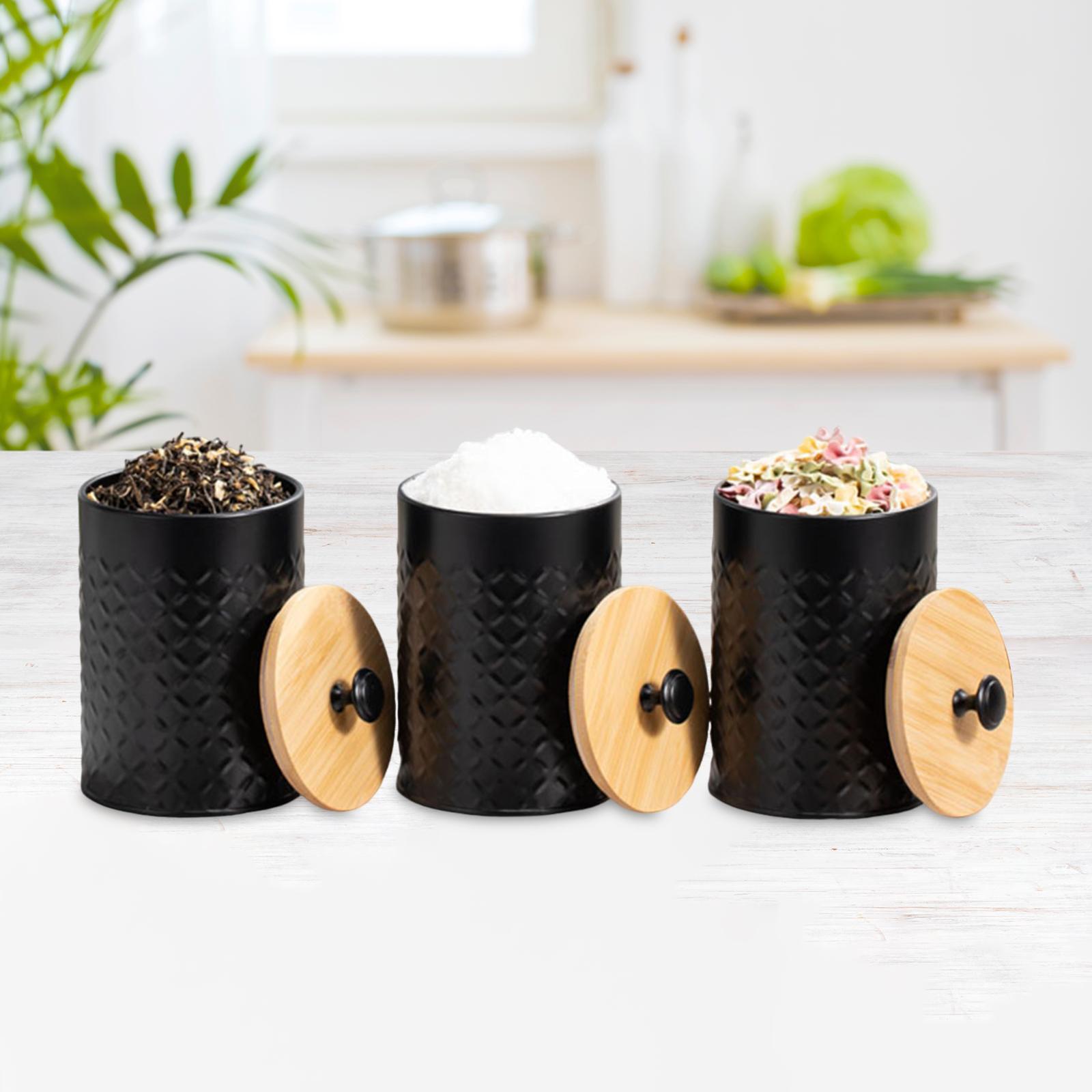 Coffee Tea Canister Set - 3x Thee Koffie Suiker Container Set