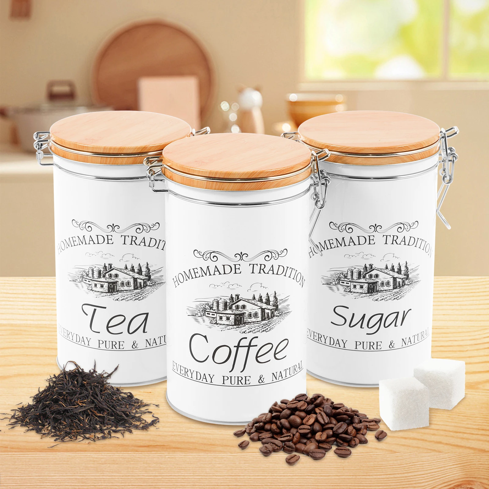 Coffee Tea Canister Set - 3 stks/set Thee Koffie Suikerbussen Metalen