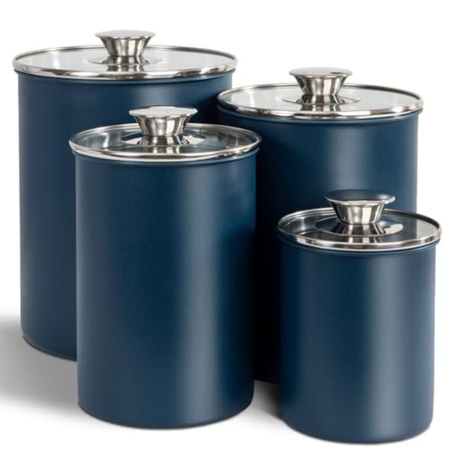 Coffee Tea Canister Set - RVS voedsel bewaardozen set van 4-delig,