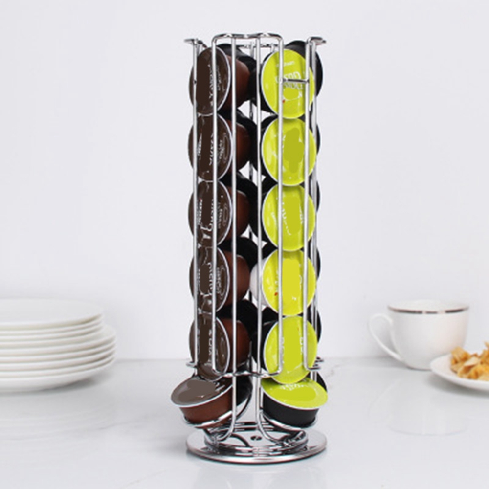 Coffee Capsule Holder - AS63-18Cups Draaibare Koffiepodhouder IJzer Chroom Plating