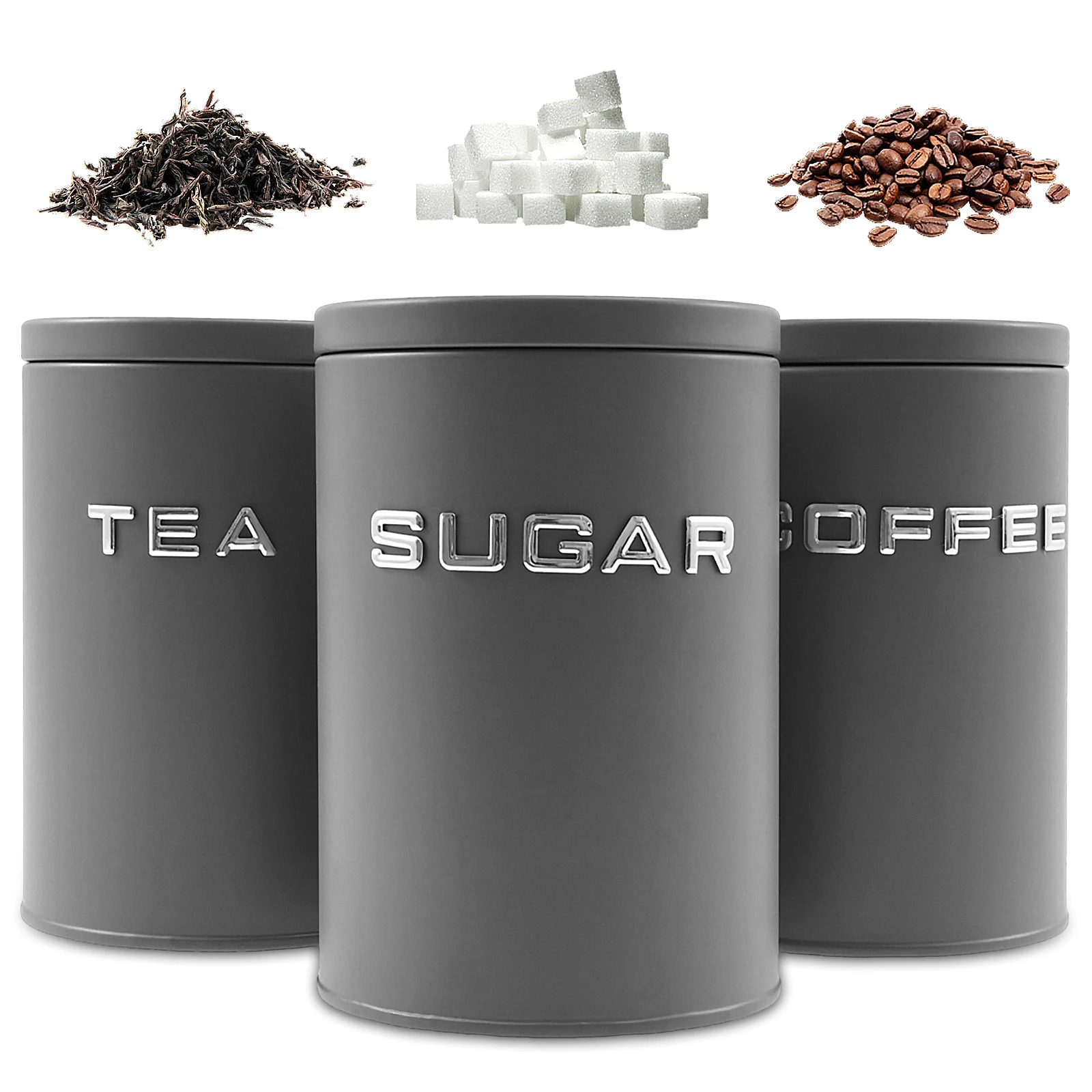 Coffee Tea Canister Set - 3-delige thee koffie suikerbus pot metalen