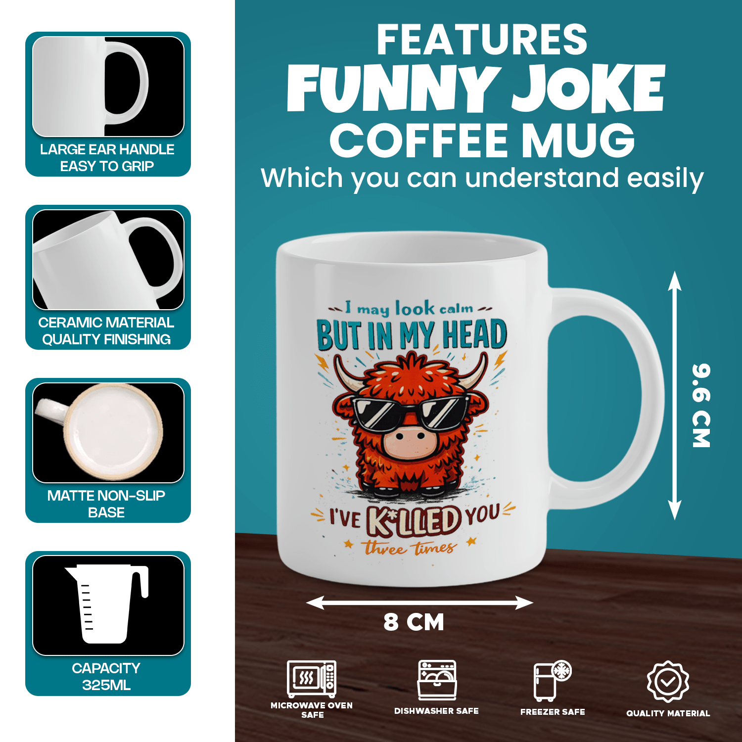 Hooglandkoe Grappige Koffiemok - Coffee And Tea Quotes Funny recensie en prijs