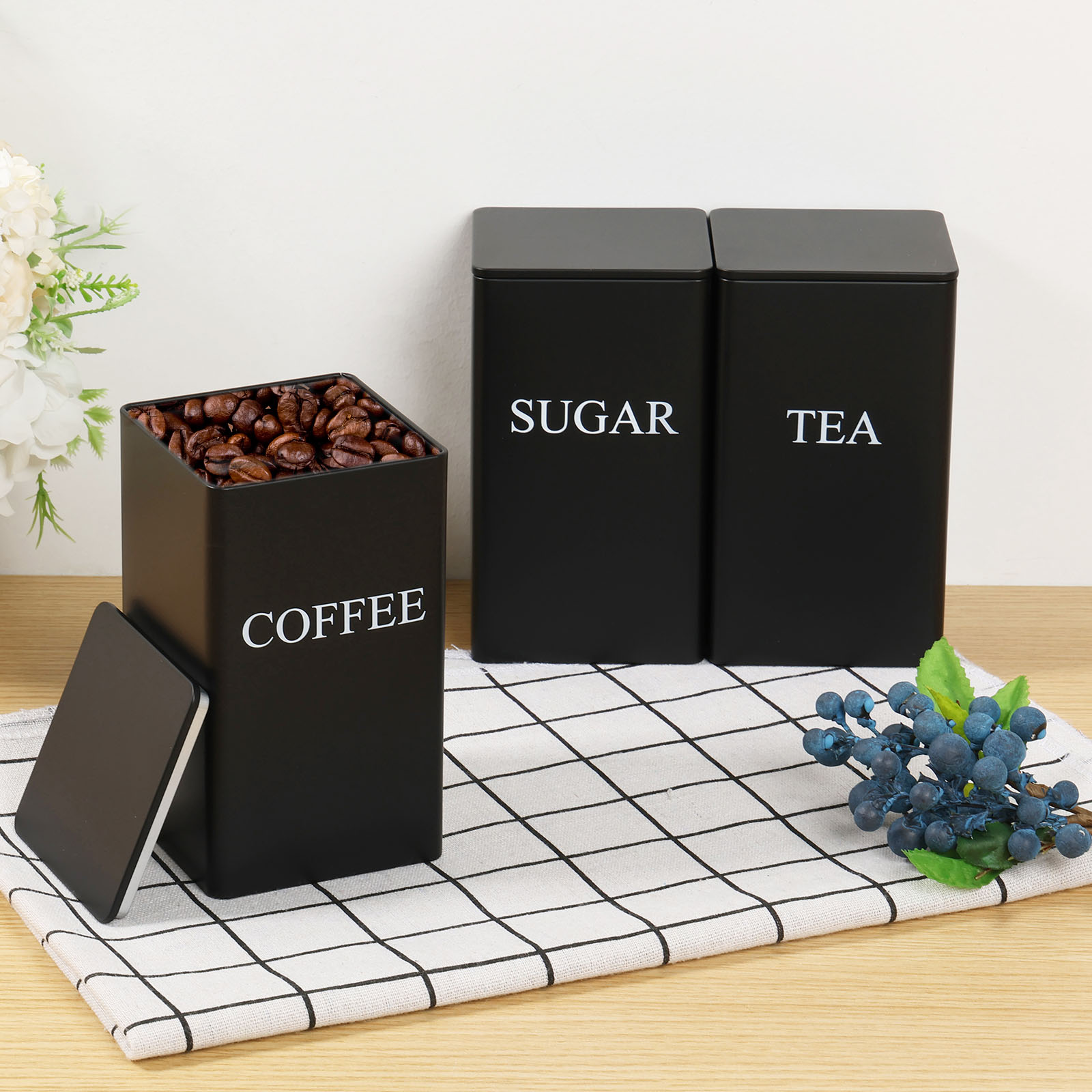 3 Stuks Koffieboon Opslagbusse - Coffee Tea Canister Set recensie en prijs