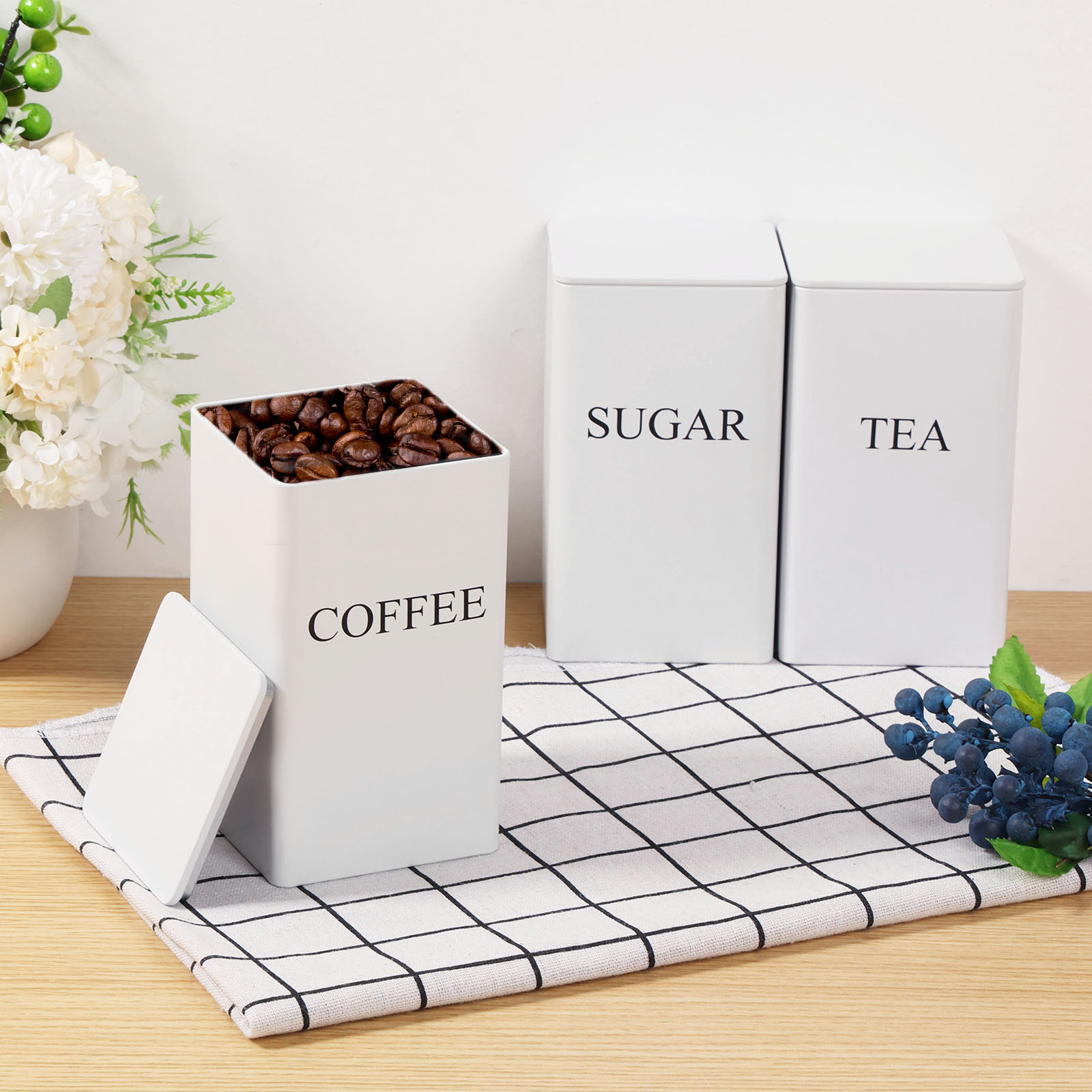 3 Stuks Koffieboon Opslagbusse - Coffee Tea Canister Set recensie en prijs