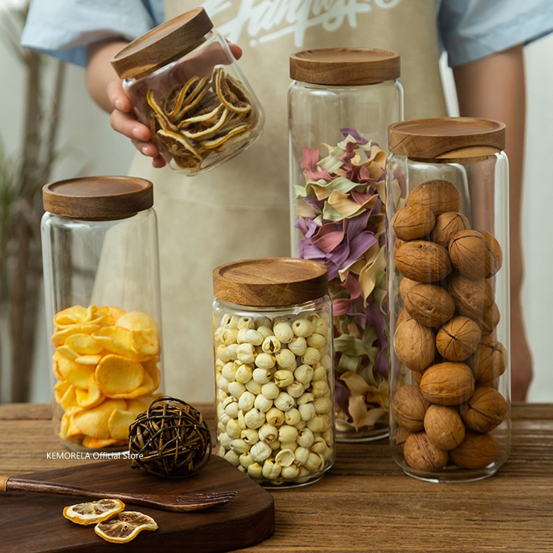 Houten deksel Glazen luchtdich - Coffee Tea Canister Set recensie en prijs