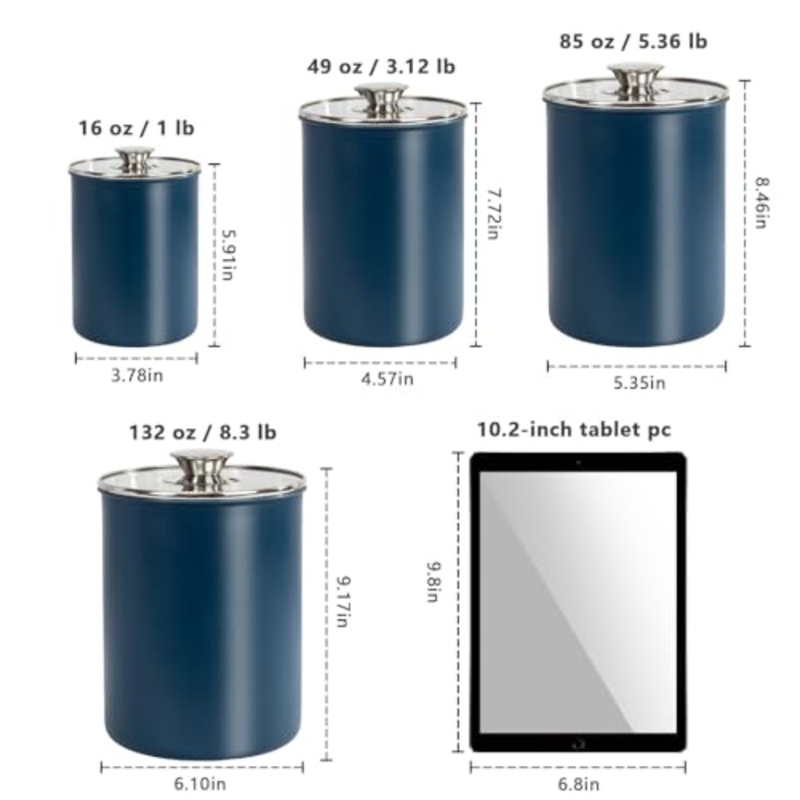 RVS voedsel bewaardozen set va - Coffee Tea Canister Set recensie en prijs