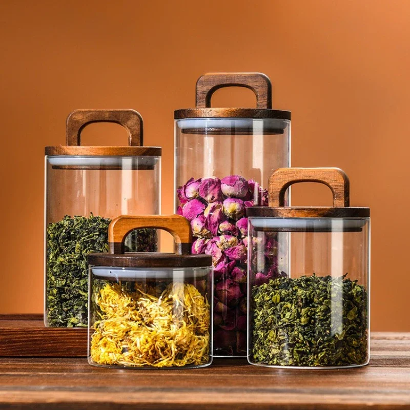 Helderglazen pot met bamboe de - Coffee Tea Canister Set recensie en prijs