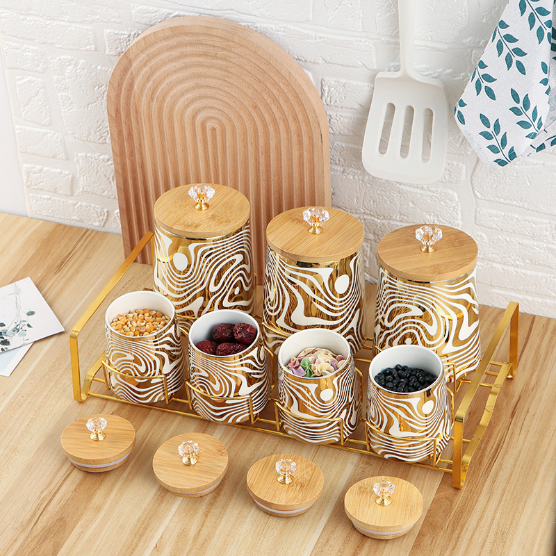 Set van 7-kleuren geglazuurde  - Coffee Tea Canister Set recensie en prijs