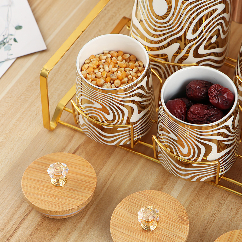 Set van 7-kleuren geglazuurde  - Coffee Tea Canister Set recensie en prijs